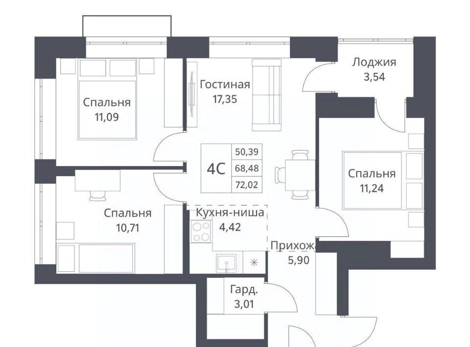 квартира г Новосибирск р-н Калининский Заельцовская Северный ЖК «Фора» Миниполис Фора на Фадеева жилой комплекс фото 1