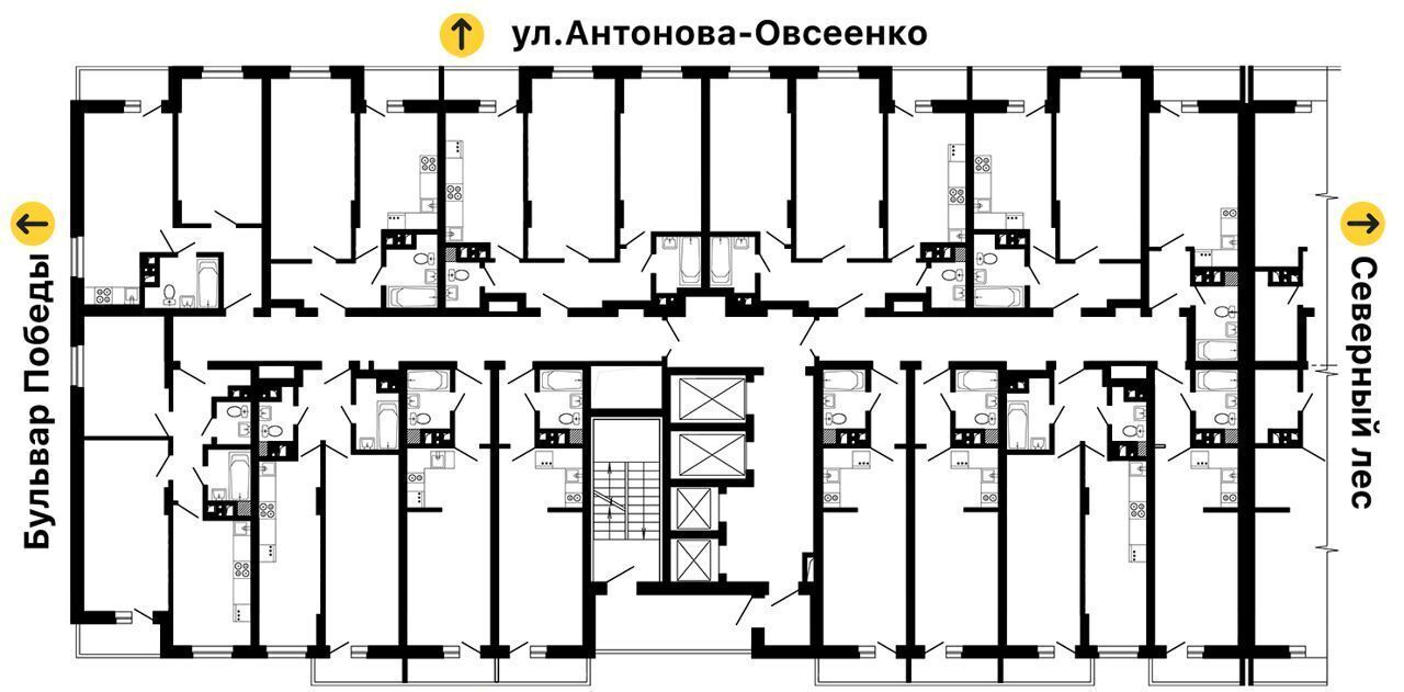 квартира г Воронеж р-н Коминтерновский ул Антонова-Овсеенко 35с ЖК «‎Навигатор‎» фото 2