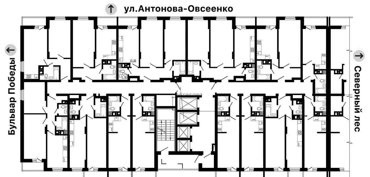 квартира г Воронеж р-н Коминтерновский ул Антонова-Овсеенко 35с ЖК «‎Навигатор‎» фото 2