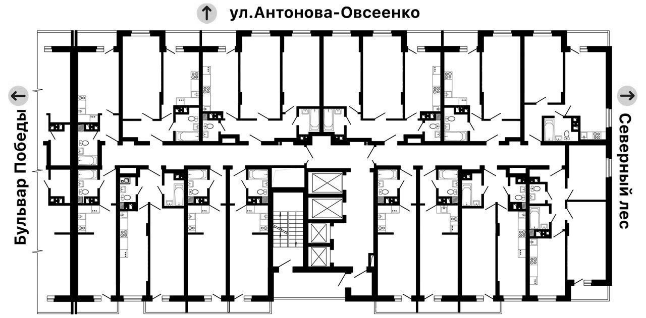 квартира г Воронеж р-н Коминтерновский ул Антонова-Овсеенко 35с ЖК «‎Навигатор‎» фото 2