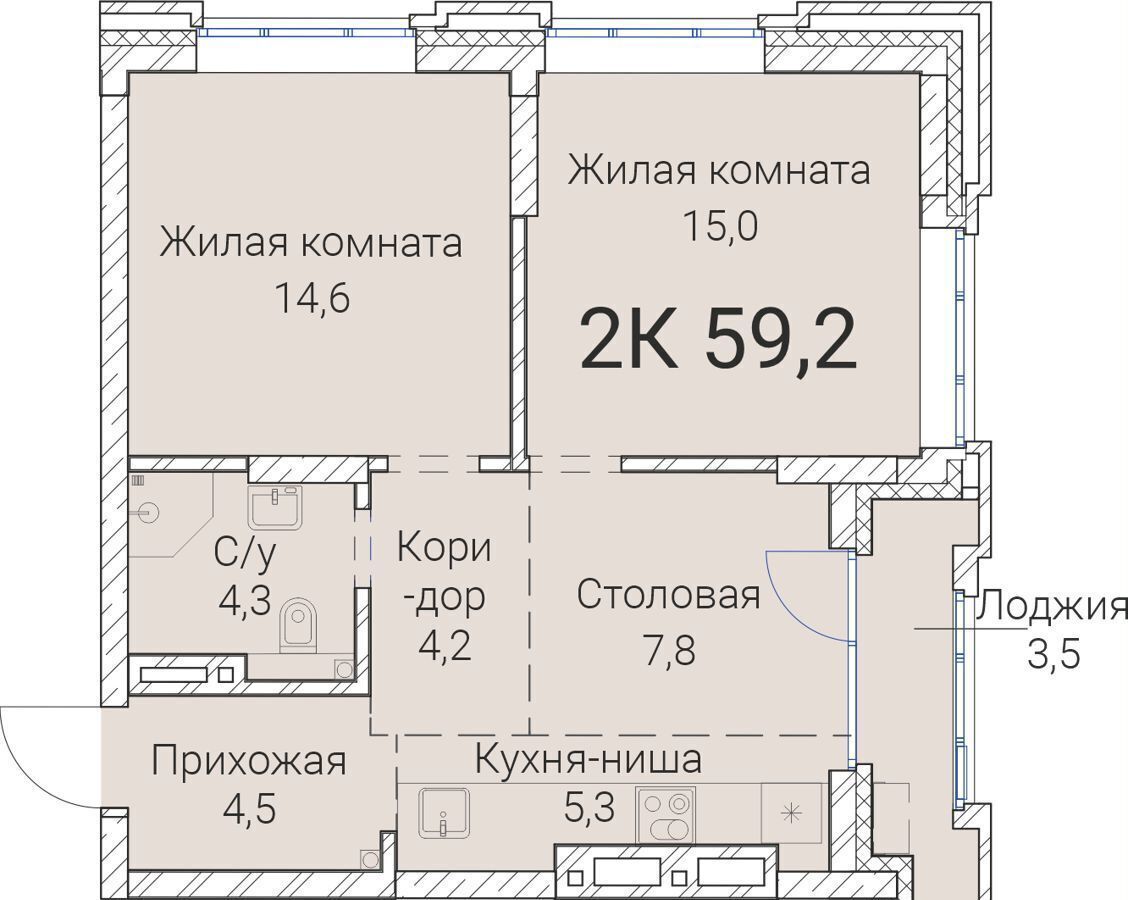 квартира г Новосибирск р-н Заельцовский Заельцовская ул Овражная 2а ЖК «Тайм Сквер» фото 1