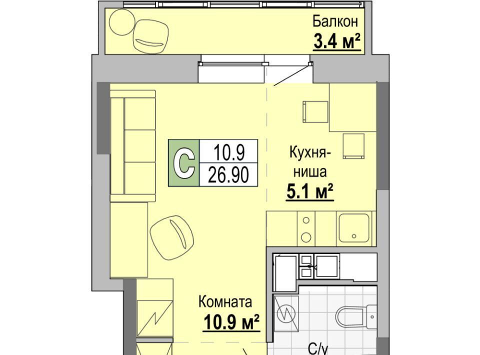 квартира г Ижевск р-н Ленинский ул Ленинградская 1а фото 1