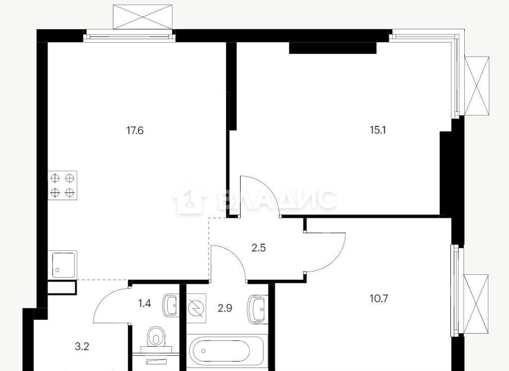 квартира г Москва метро Нагатинская Второй Нагатинский корп. 1. 5 фото 3