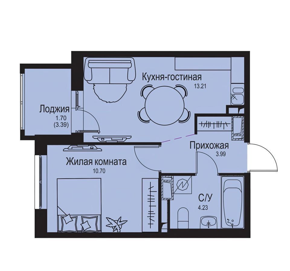 квартира р-н Всеволожский д Новосергиевка Улица Дыбенко, корп. 1. 3, Кудрово фото 1