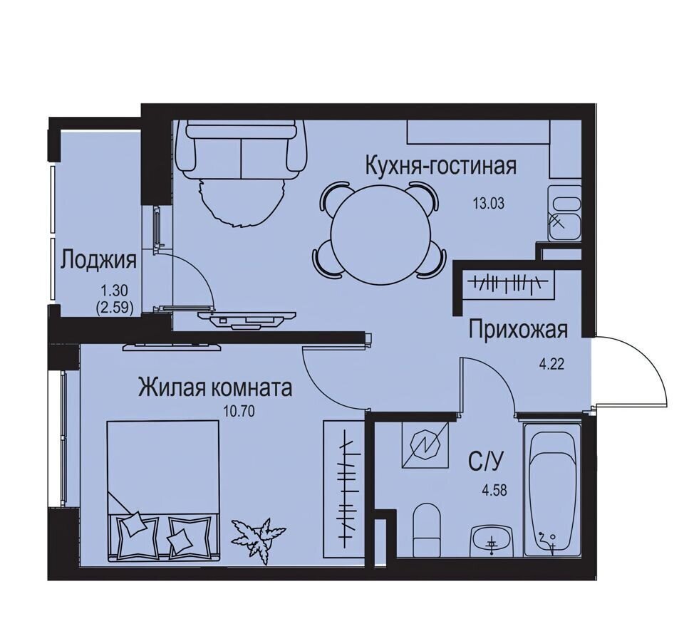 квартира р-н Всеволожский д Новосергиевка Улица Дыбенко, корп. 1. 3, Кудрово фото 1