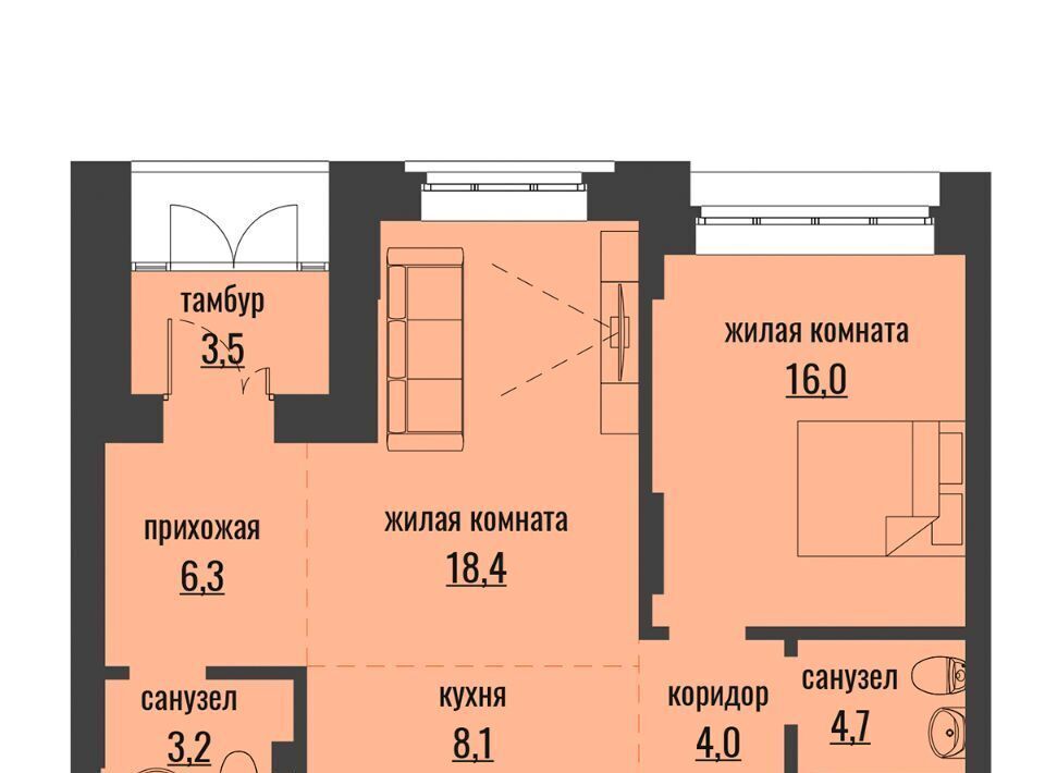 квартира г Новосибирск Октябрьская ул Шевченко 19/1 фото 1