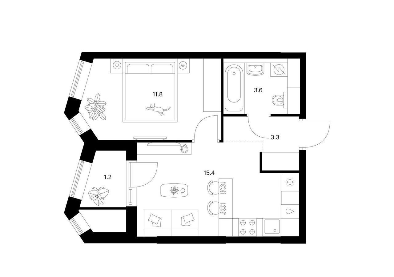 квартира г Москва метро Озерная ул Никулинская з/у 33 А/Б, корп. 4. 4 фото 1