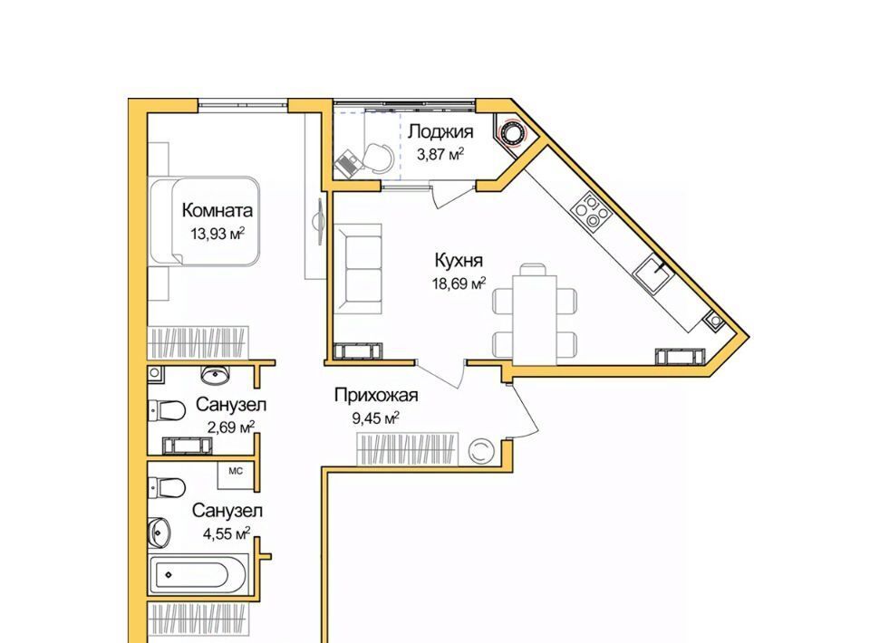 квартира г Симферополь р-н Центральный Город Мира жилой комплекс фото 1