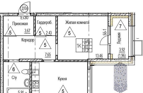 квартира г Воронеж р-н Железнодорожный Северо-Восточный ЖК «Z-town» ул. Набережная Чуева, д. 7 фото 1