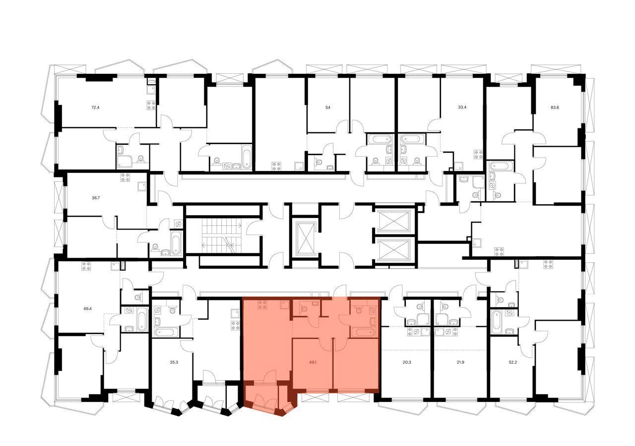 квартира г Москва метро Озерная ул Никулинская з/у 33 А/Б, корп. 4. 4 фото 2