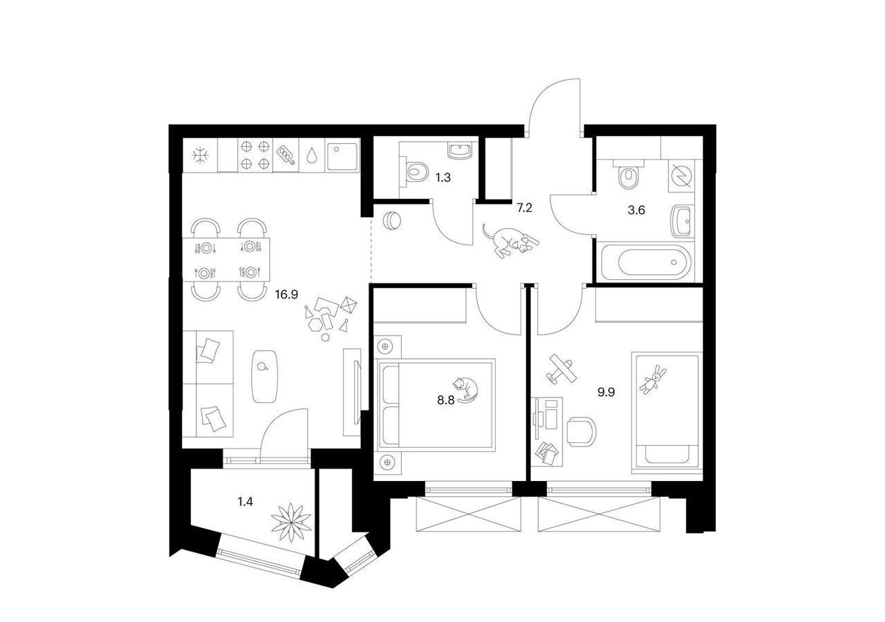 квартира г Москва метро Озерная ул Никулинская з/у 33 А/Б, корп. 4. 4 фото 1