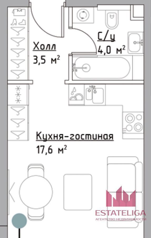 квартира г Москва метро Тульская ул Дубининская 59 ЖК «Павелецкая Сити» корп. 9 фото 3