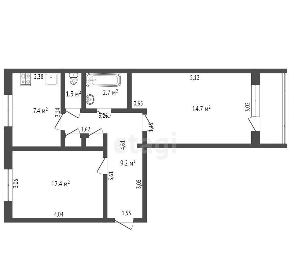 квартира г Юрга ул Машиностроителей 53а фото 21