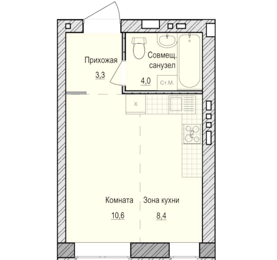 квартира улица Архитектора П. П. Берша, стр. 3, Ижевск, с. Первомайский фото 1