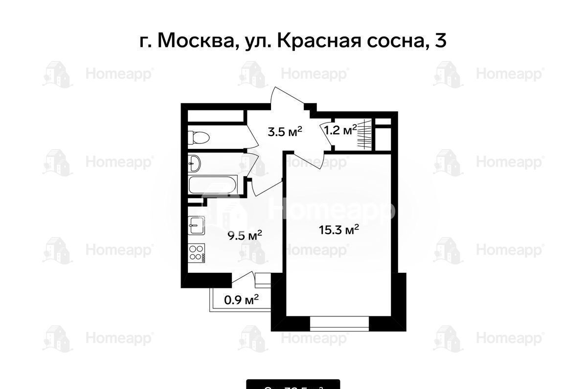 квартира г Москва метро Ростокино ул Красная Сосна 3 ЖК «Настроение» муниципальный округ Ярославский фото 3