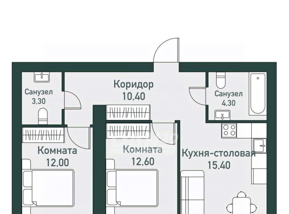 квартира р-н Сосновский п Западный р-н мкр Привилегия Кременкульское с/пос фото 3