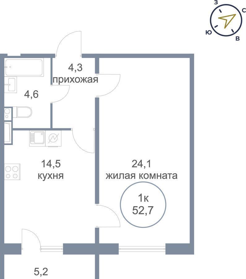 квартира г Сургут р-н Восточный тракт Югорский 54/1 ЖК «Георгиевский» фото 1