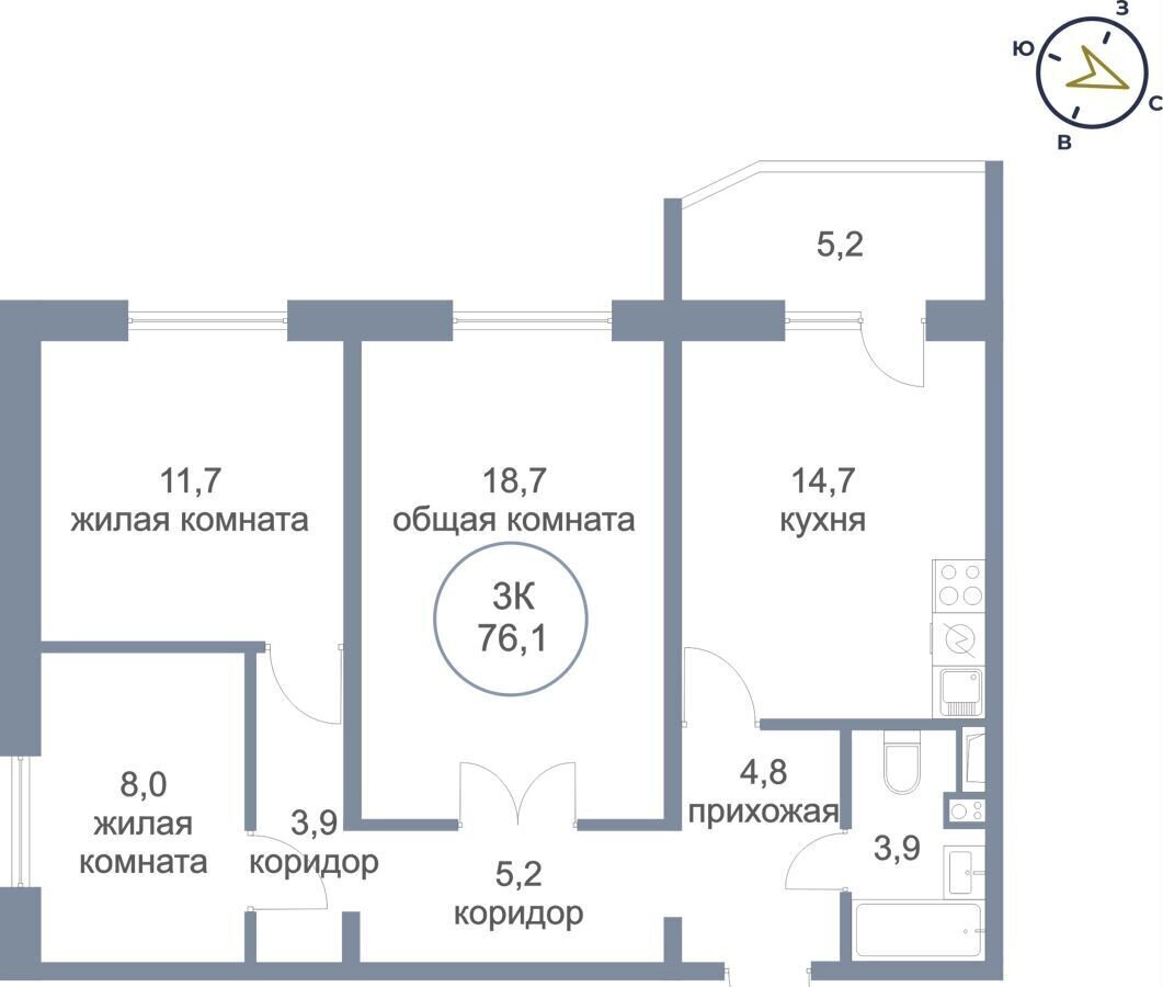 квартира г Сургут р-н Восточный ул Сосновая 67 фото 1