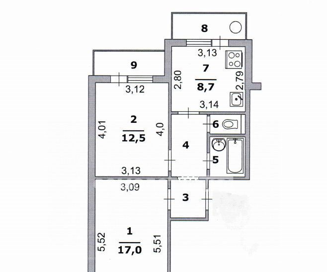 квартира г Белгород Западный ул Есенина 46 Западный округ фото 2