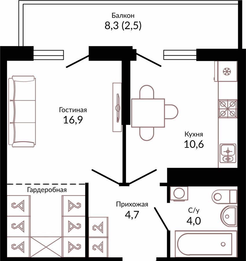 квартира г Краснодар р-н Прикубанский ул Конгрессная 1/2 фото 15