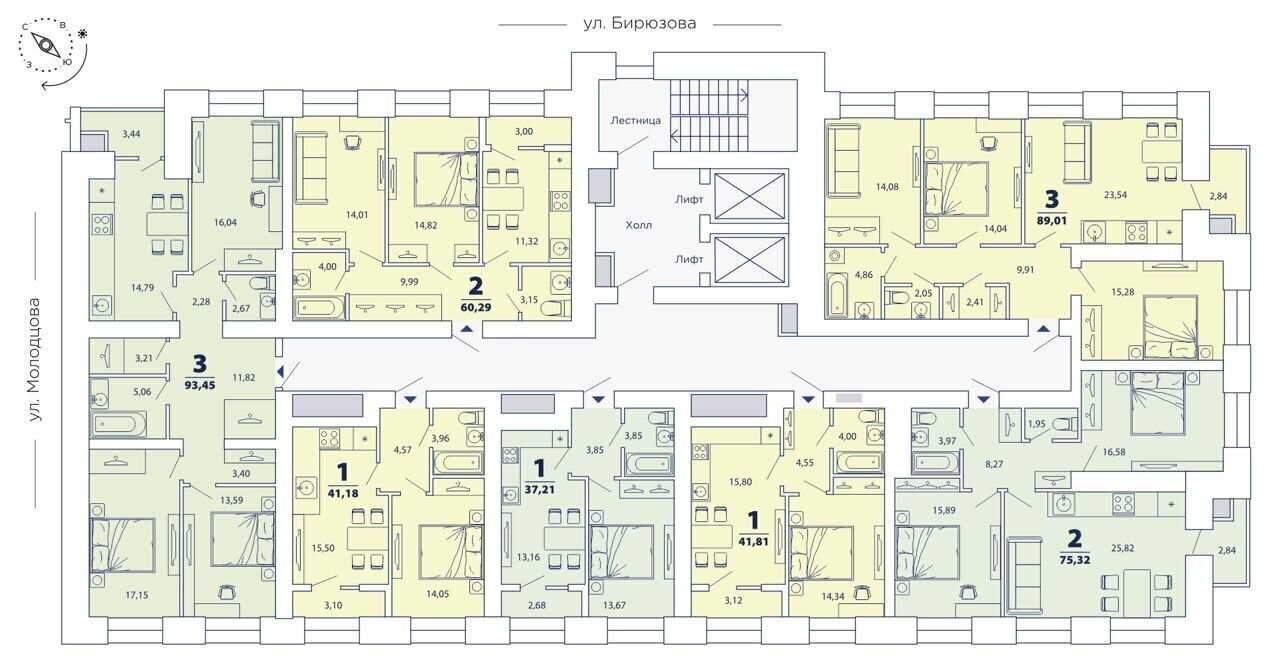 квартира г Рязань р-н Московский ул Интернациональная 2 фото 2