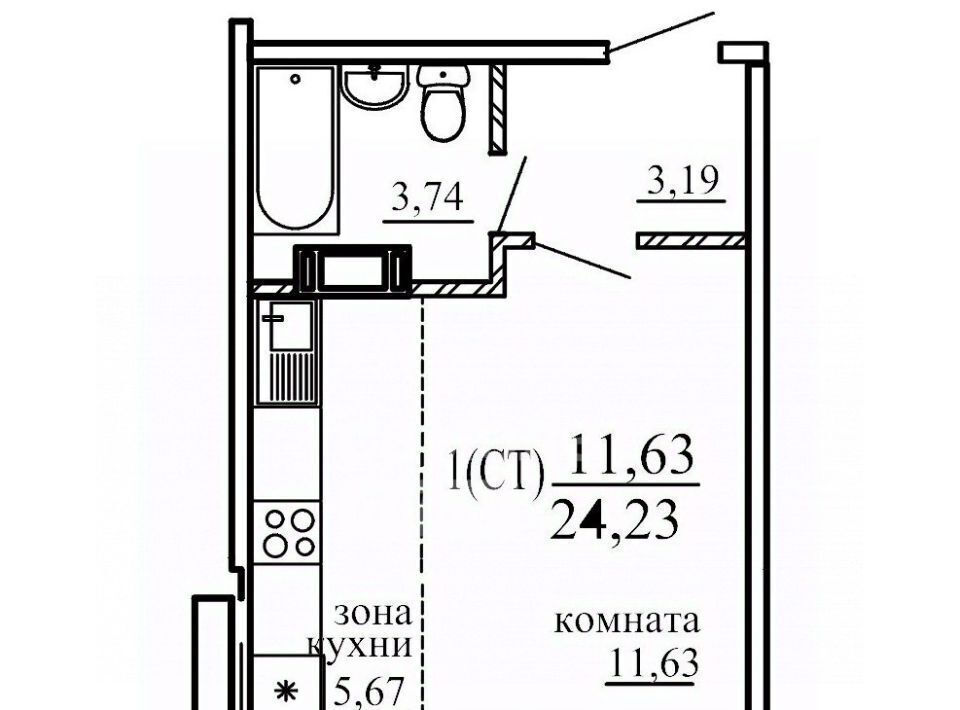 квартира г Челябинск р-н Курчатовский ул Маршала Чуйкова 32 фото 2