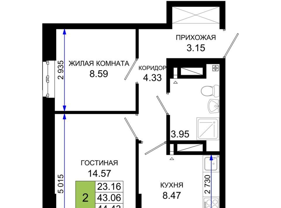 квартира г Ростов-на-Дону р-н Октябрьский пер Элеваторный 6/3 фото 1