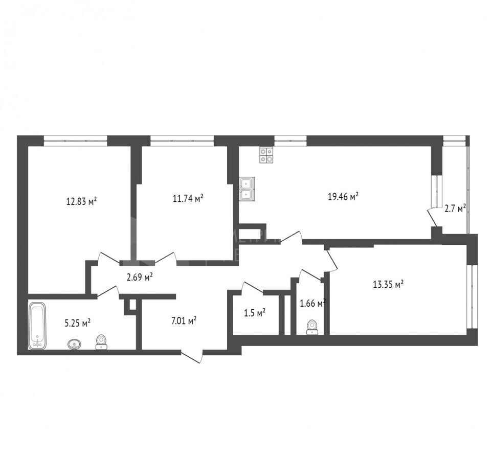 квартира г Тюмень р-н Центральный ул разведчика Кузнецова 5 фото 6