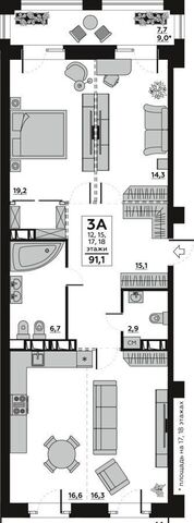 квартира р-н Центральный ул Бакинская 6 блок-секция 2 фото