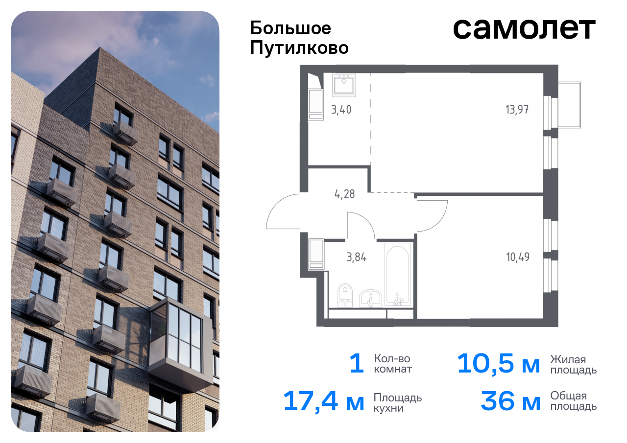 квартира городской округ Красногорск д Путилково ЖК «Большое Путилково» Волоколамская, жилой комплекс Большое Путилково, 27, Пятницкое шоссе фото 1