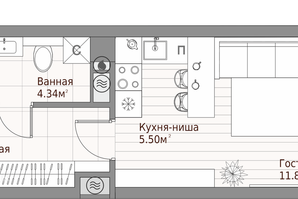 квартира г Казань р-н Приволжский ул Качалова 93 клубный дом «Шаляпин XV» Казань городской округ фото 2