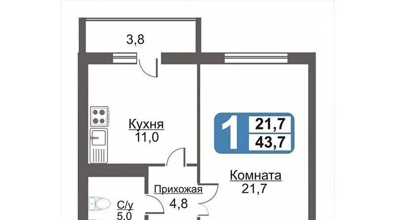 квартира г Оренбург р-н Промышленный ул Лабужского 14/3 фото 13