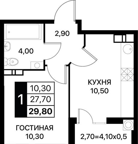 квартира р-н Пролетарский ул Вересаева 2 ЖК «Персона» з/у 102/1, корп. 3 фото