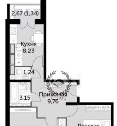 квартира г Калуга р-н Октябрьский б-р Солнечный 18 фото 17