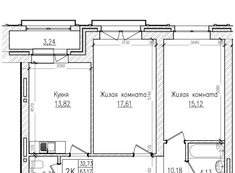 квартира г Новосибирск Заельцовская пр-кт Красный 222/3 фото 4