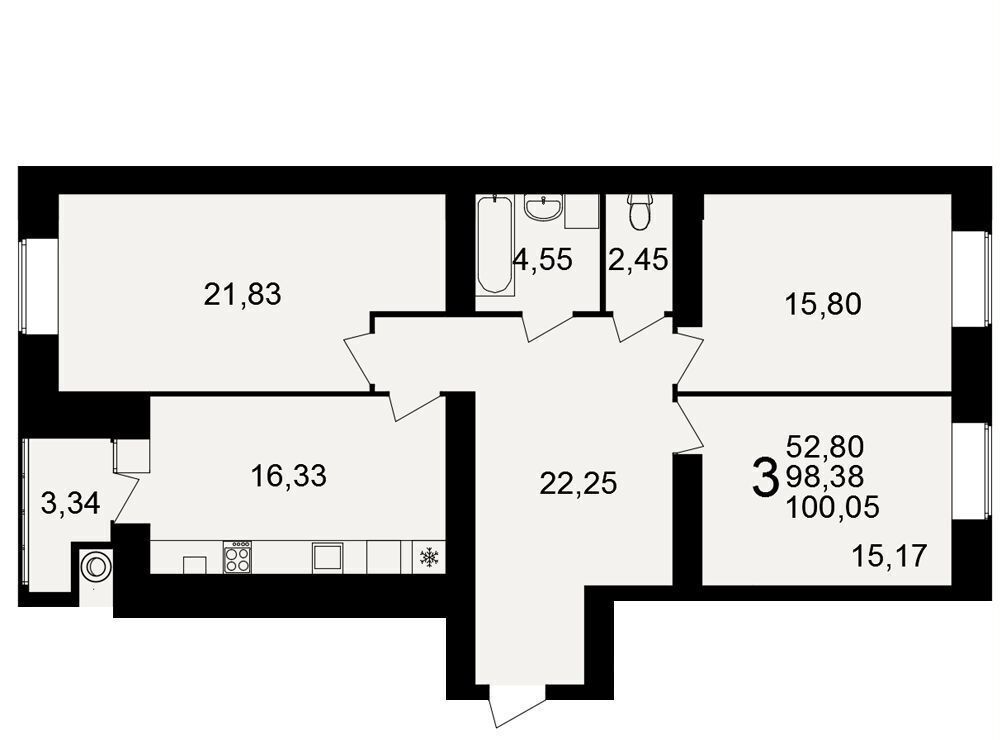 квартира г Рязань р-н Московский ЖК «Видный» ул. Рыбновская, д. 6 фото 2