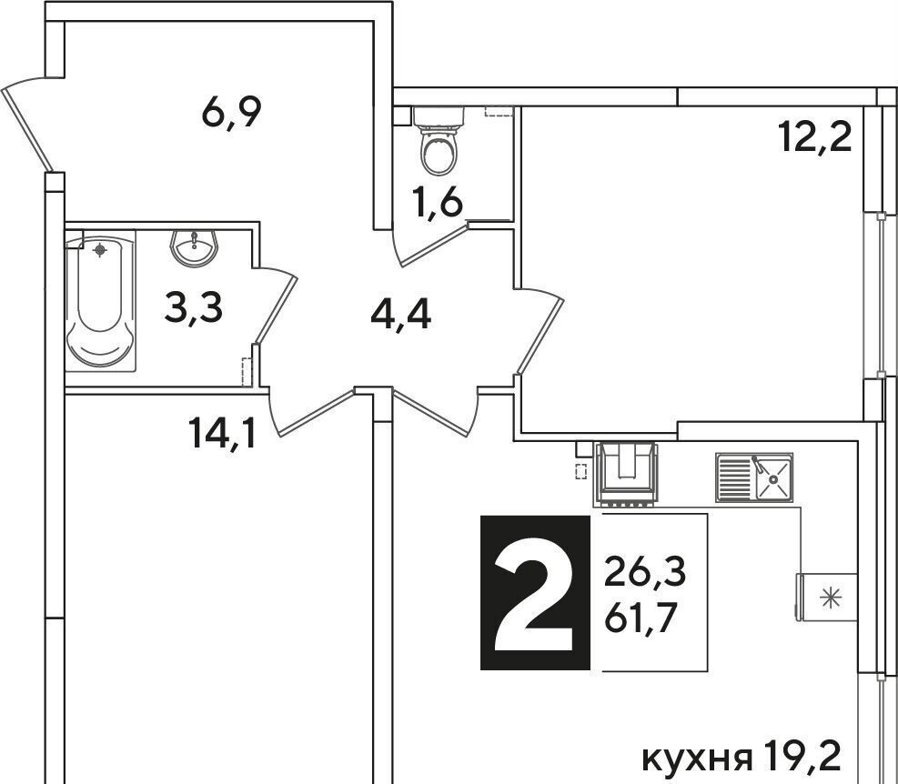 квартира г Краснодар р-н Прикубанский ул Западный Обход 6 микрорайон «Самолёт» фото 2