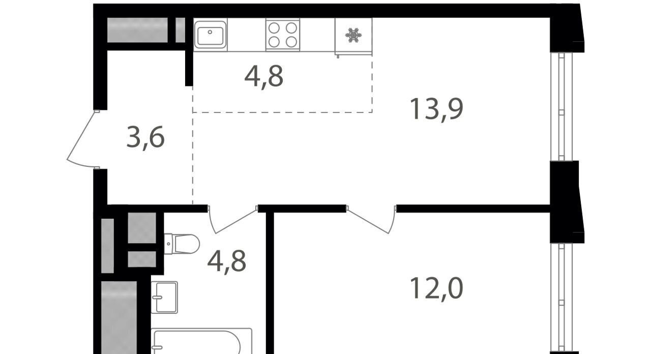 квартира г Москва метро Семеновская пер 1-й Кирпичный 17а/17 ЖК «Семеновский парк» муниципальный округ Соколиная Гора фото 1