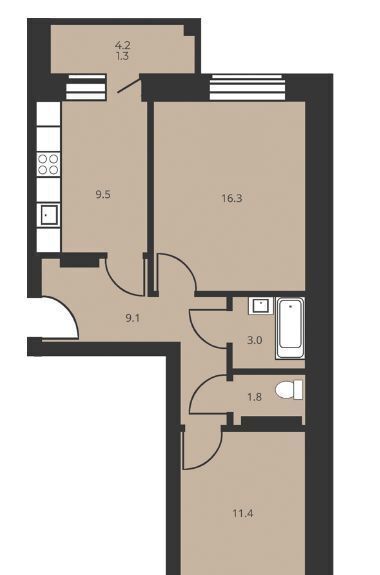 квартира г Омск р-н Центральный проезд 6-й Амурский 14 фото 25