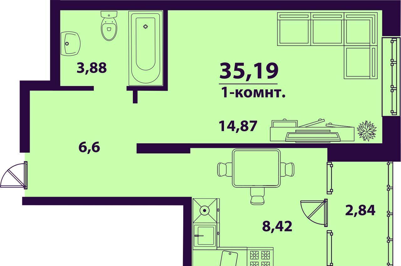 квартира г Ульяновск р-н Заволжский ул Народного учителя Латышева 5 фото 2