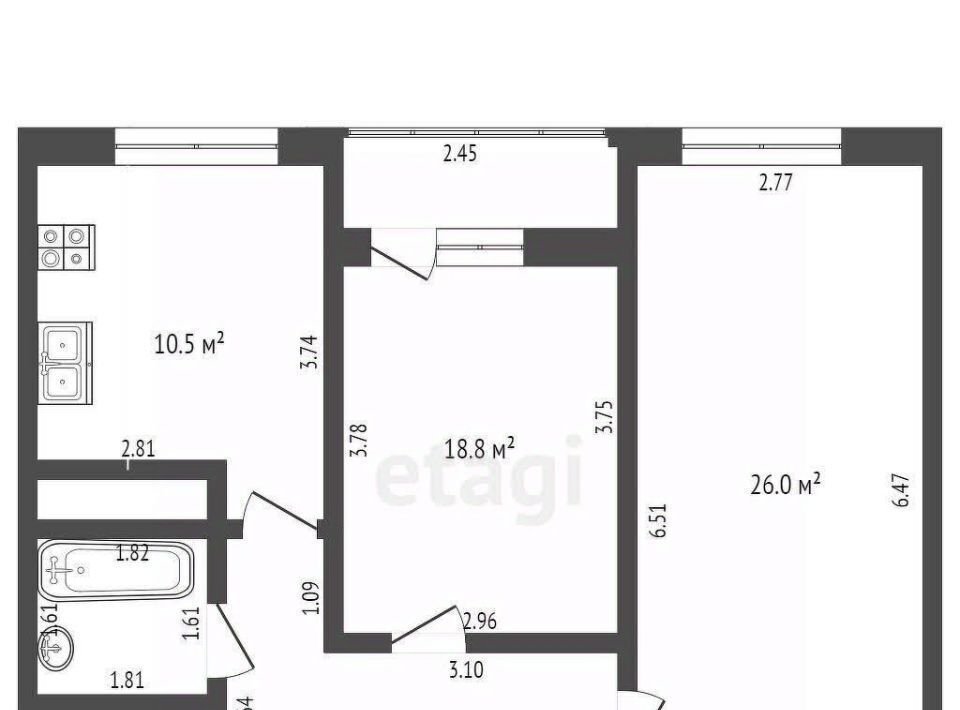 квартира г Краснодар р-н Карасунский ул Новороссийская 90/2к 1 фото 24