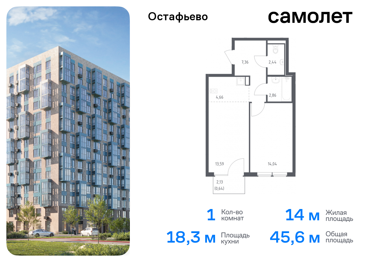 квартира г Москва метро Щербинка жилой комплекс Остафьево, к 20, Симферопольское шоссе фото 1