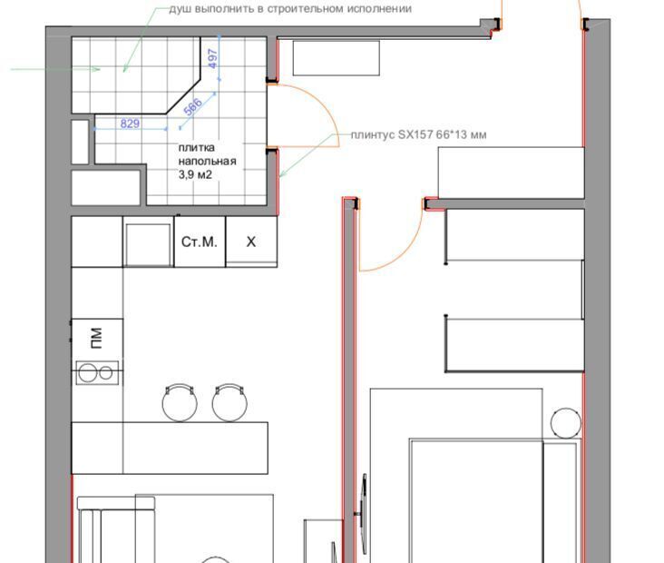 квартира г Москва метро Павелецкая проезд Жуков 21б апарт-комплекс «Level Павелецкая» муниципальный округ Даниловский фото 24