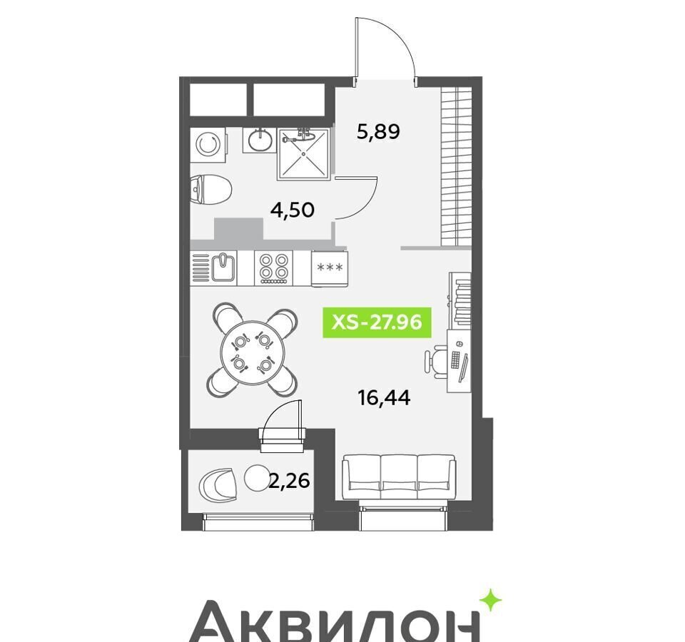 квартира г Санкт-Петербург ш Пулковское 2 ЖК «‎Аквилон Leaves (Аквилон Ливз)» Звёздная фото 2