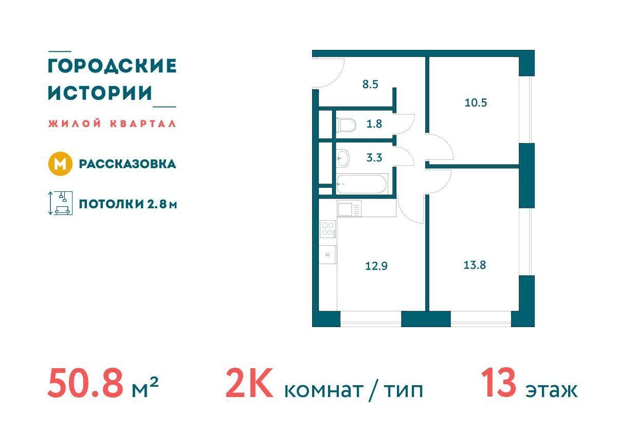 квартира г Москва п Внуковское ул Анны Ахматовой 2 метро Рассказовка фото 1