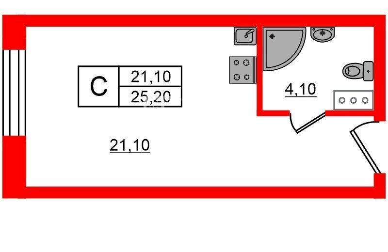 квартира г Санкт-Петербург метро Купчино пр-кт Витебский 99к/1 округ Гагаринское фото 1