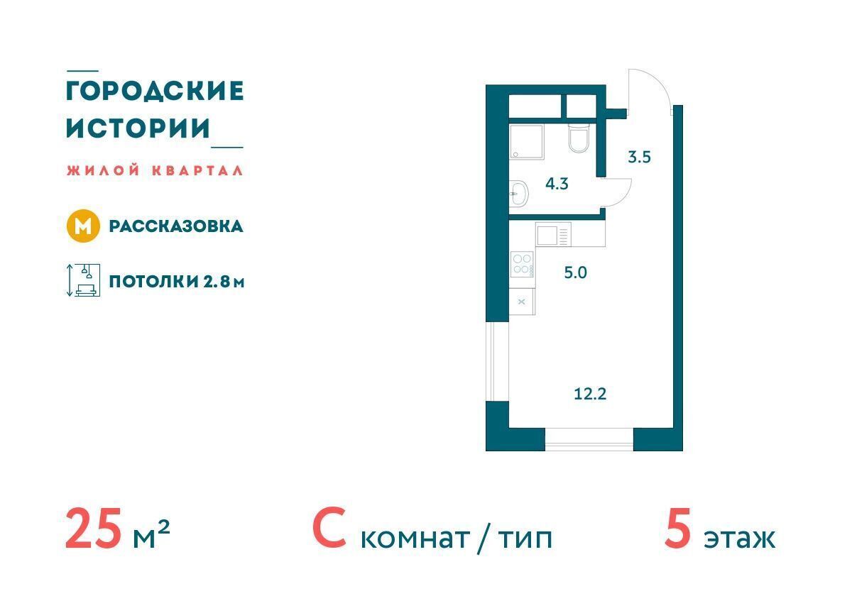 квартира г Москва п Внуковское ул Анны Ахматовой 2 ЖК «Городские истории» метро Рассказовка фото 1