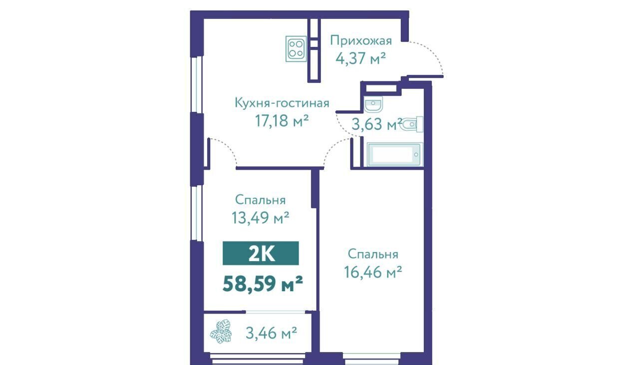 квартира г Тюмень р-н Ленинский ул Павла Никольского 10 корп. 1, блок-секция 1 фото 2