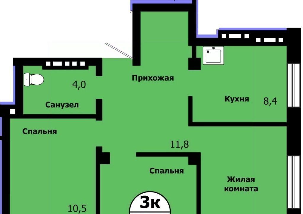 квартира г Красноярск р-н Свердловский ул Лесников 51 фото 1