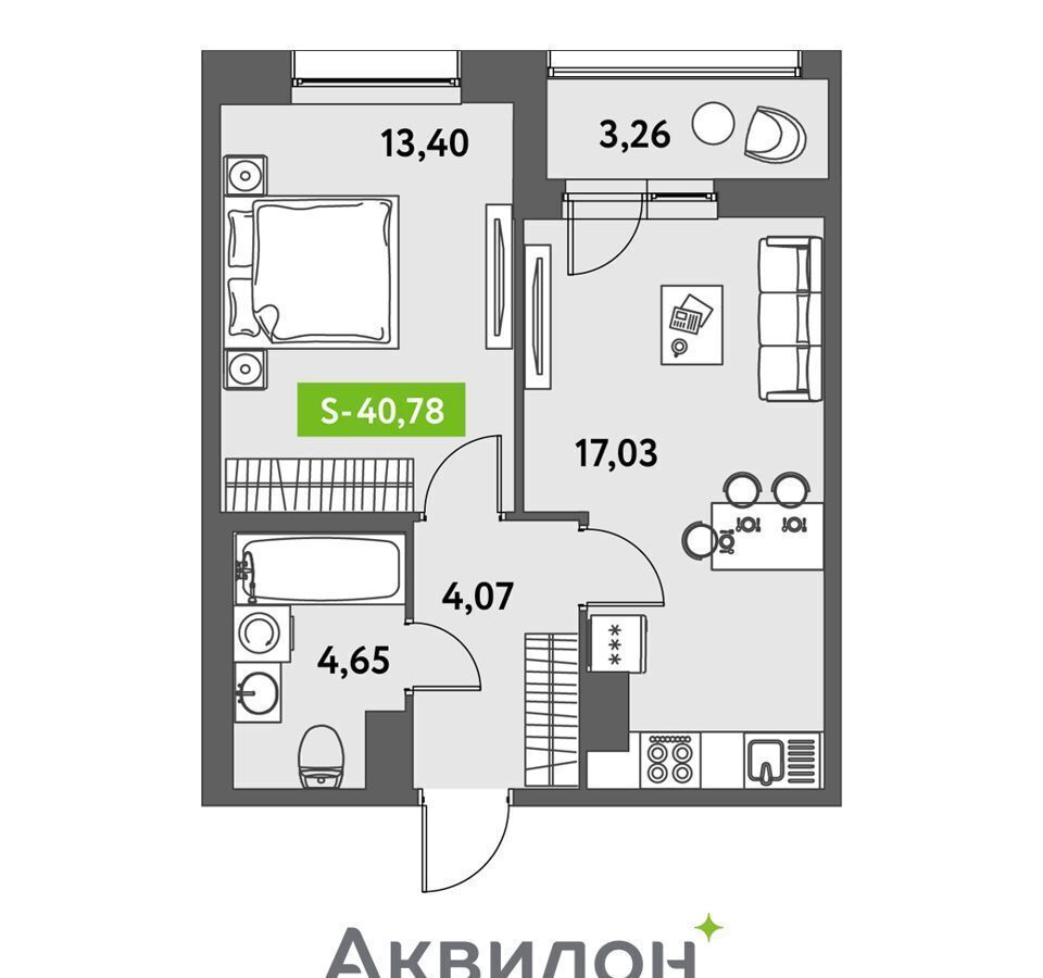 квартира г Санкт-Петербург ш Пулковское 30 ЖК «‎Аквилон Leaves (Аквилон Ливз)» Звёздная, лит. Ж фото 3